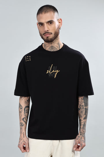 Slay the World Oversized Black T-Shirt