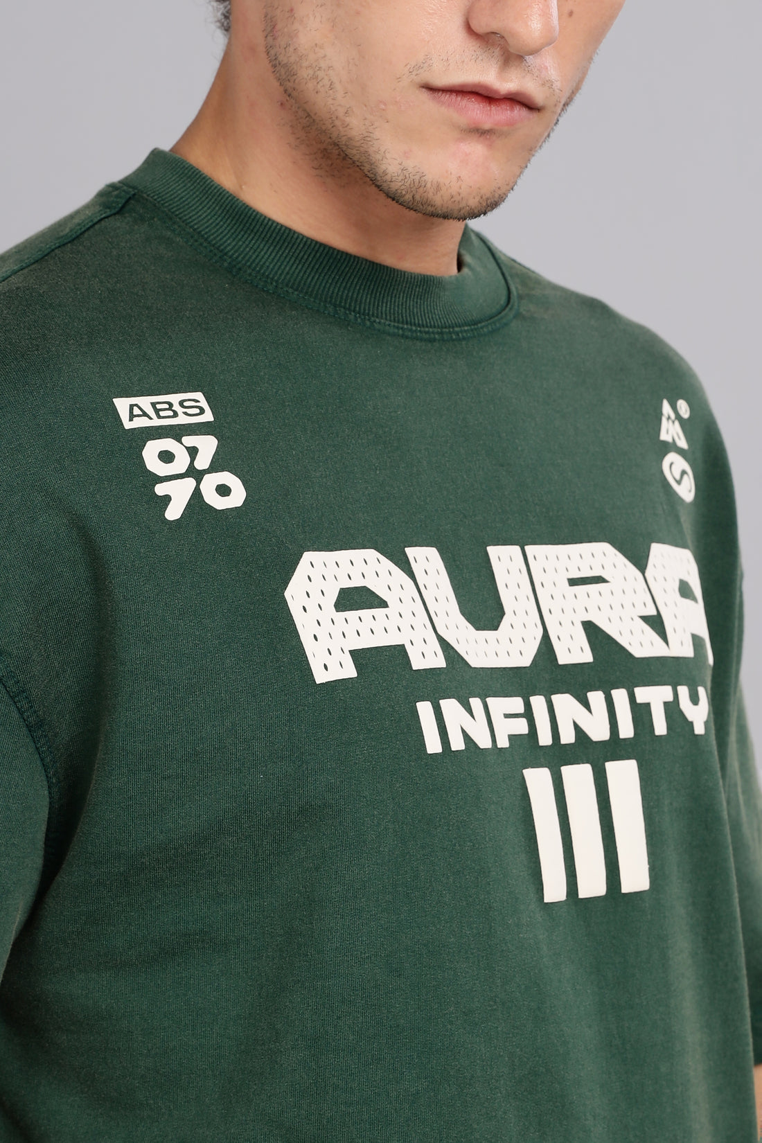 AURA ∞ | Vintage washed Round Neck Oversized T-Shirt