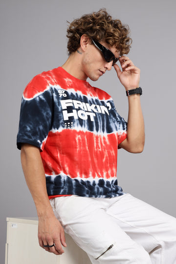 Frikin' Hot | Tie-Dye Puff Printed Relaxed Fit T-Shirt