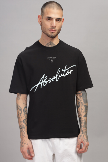 Absolutor Inner Patch Oversized Black T-shirt